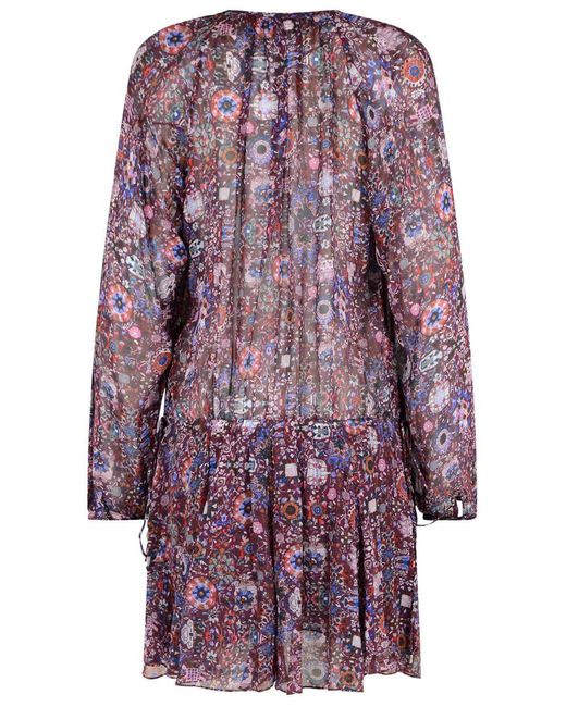 Isabel Marant Purple 'Bess' Wine-Colored Viscose Dress