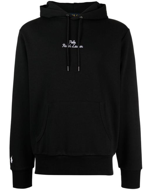Polo Ralph Lauren Black Logo-embroidered Cotton-blend Hoodie for men