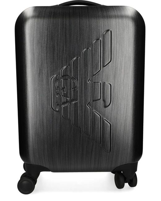 Emporio Armani Black Eagle Suitcase Trolley for men