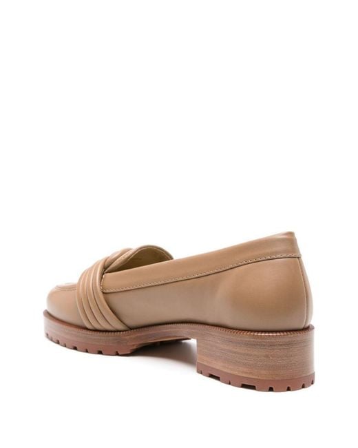 Alexandre Birman Brown Knot-detailing Leather Loafers