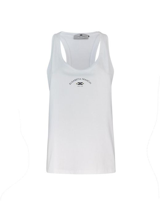 Elisabetta Franchi White Canotta