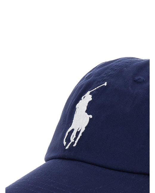 Polo Ralph Lauren Blue Baseball Cap With Maxi Pony On The Front And Numeric Detail On The Side for men
