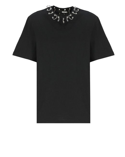 ROTATE BIRGER CHRISTENSEN Black T-Shirts And Polos