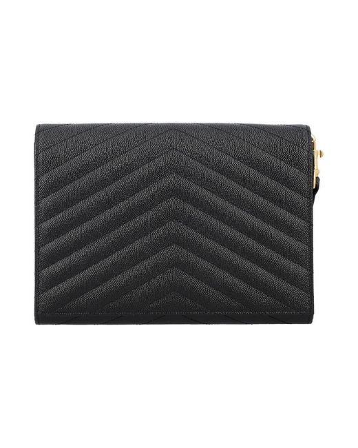 【関税＆送料込み】Saint Laurent M Mono Bags Saint Laurent Ysl New Pouch Mono in Black | Lyst
