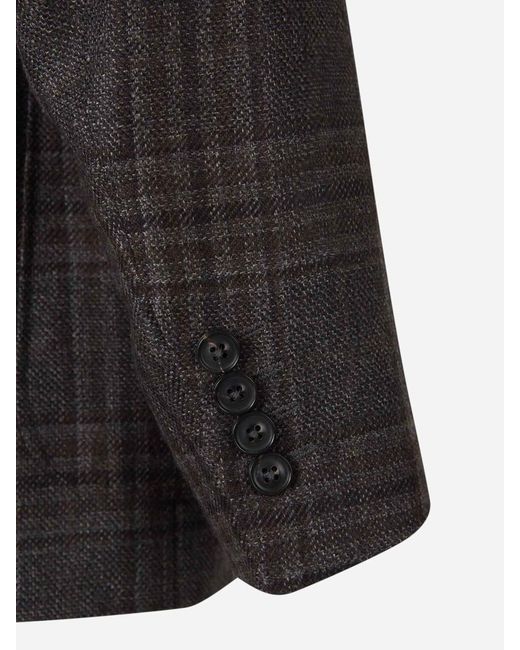 Canali Black Checked Pattern Blazer for men
