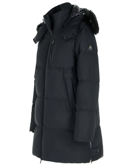 Moose Knuckles Black 'Chelia 3Q' Polyamide Blend Down Jacket