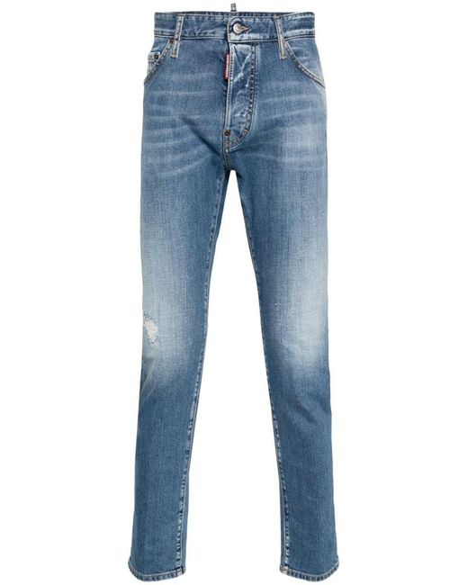 DSquared² Light Blue Stretch-cotton Jeans for men