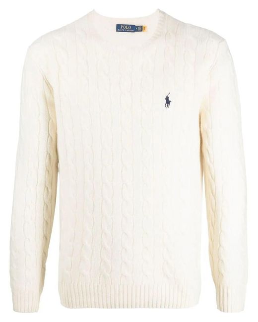 Polo Ralph Lauren White Long Sleeve Pullover Clothing for men