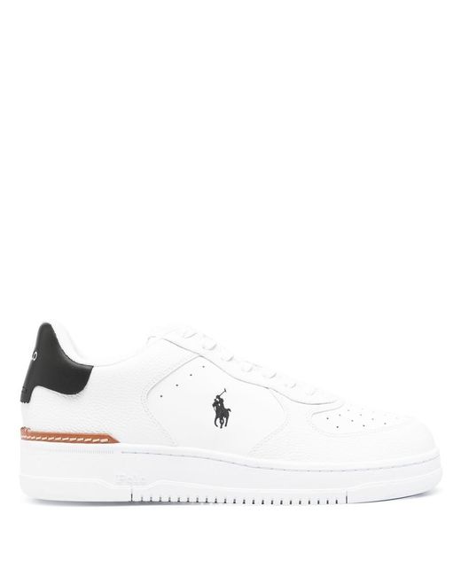 Polo Ralph Lauren White Masters Crt-Sneakers-Low Top Lace Shoes for men