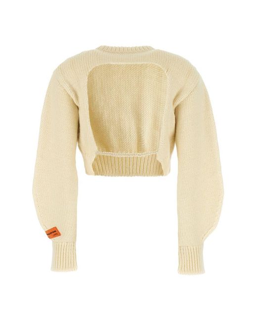 Heron Preston White Ivory Wool Sweater
