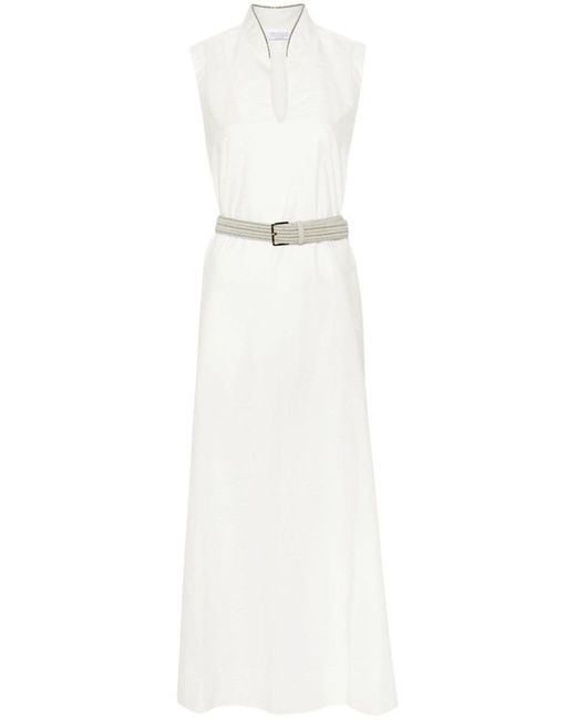 Brunello Cucinelli White Cotton Tunic Dress
