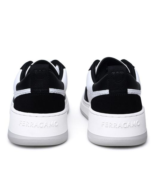 Ferragamo Black Two-tone Leather Sneakers for men