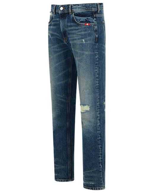 AMISH 'david' Blue Cotton Jeans for men