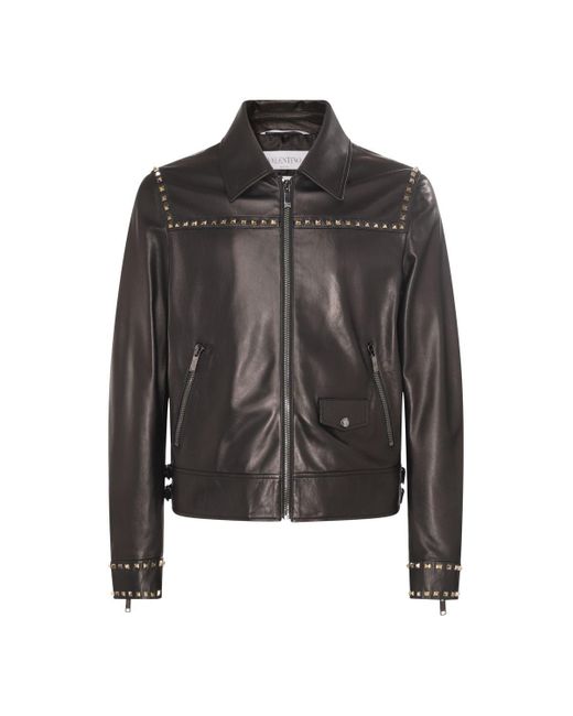 Valentino Black Leather Jacket for men