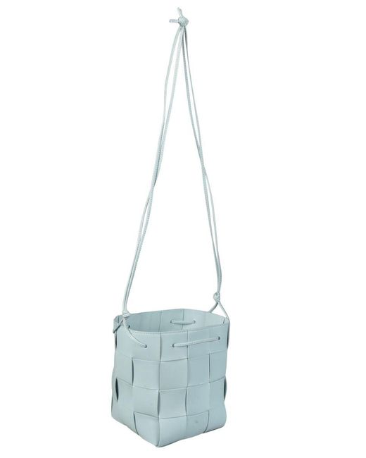 Bottega Veneta Blue Cassette Leather Bucket Bag