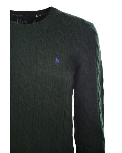 Polo Ralph Lauren Green Plaited Wool And Cashmere Crew-Neck