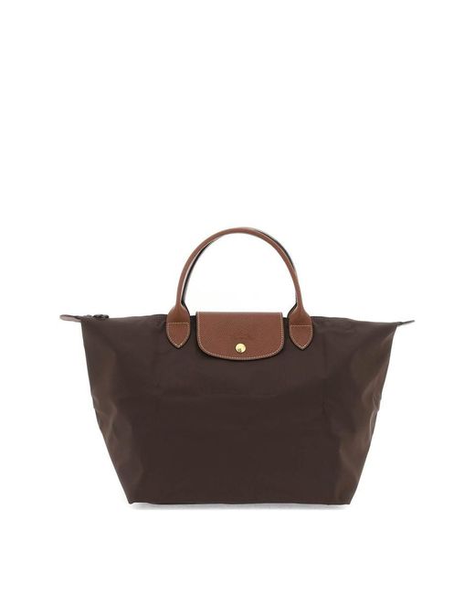 Longchamp Brown Le Pliage Medium Shopping Bag