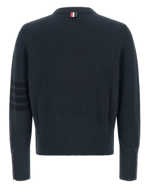 Thom Browne Blue '4Bar' Sweater for men