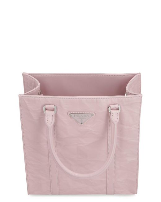 Prada Pink Smooth Leather Tote Bag
