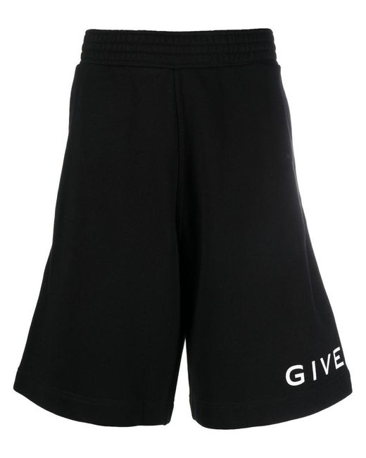 Givenchy Black Logo Cotton Shorts for men