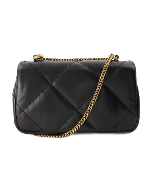Tory Burch Black Kira Diamond Quilt Mini Flap Bag