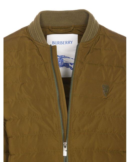 Burberry Green Dalham B Shield Logo Down Jacket for men