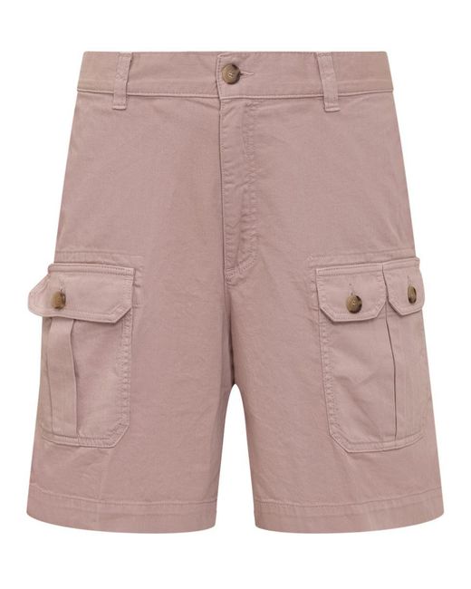 Seafarer Pink Bermuda Shorts With Pockets for men