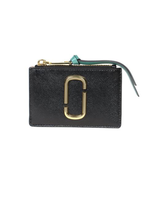 Marc Jacobs Leather Top Zip Card Holder in Black Lyst Australia