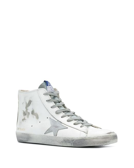 Golden Goose Deluxe Brand White Francy Classic Leather High-top Sneaker for men