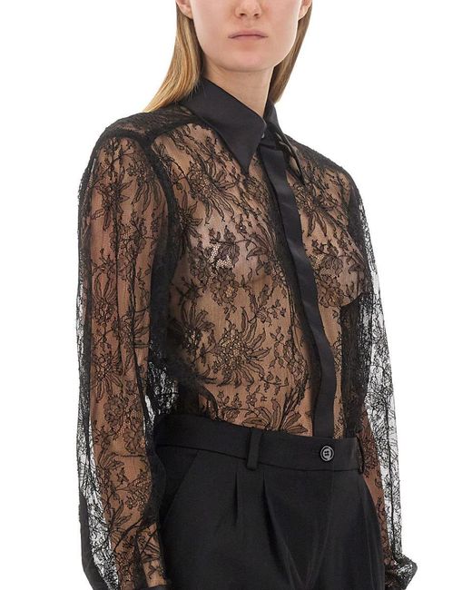 Dolce & Gabbana Chantilly Lace Shirt in Black