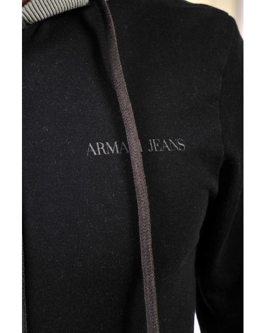 Armani Jeans Black Aj Sweatshirt Hoodie for men
