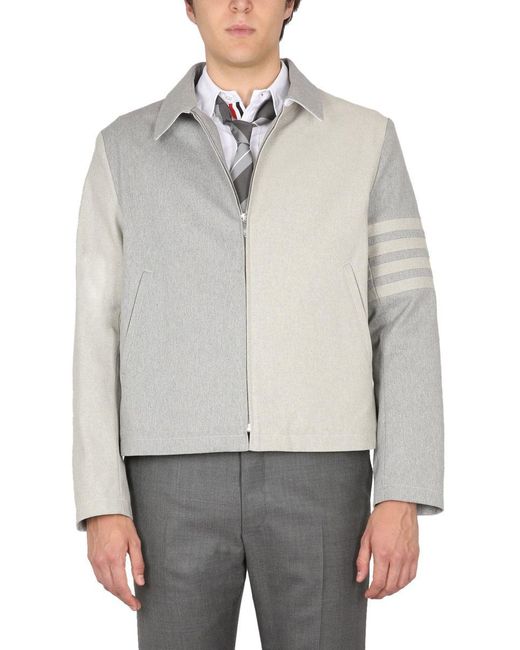 Thom Browne Gray 4bar Stripe Jacket for men