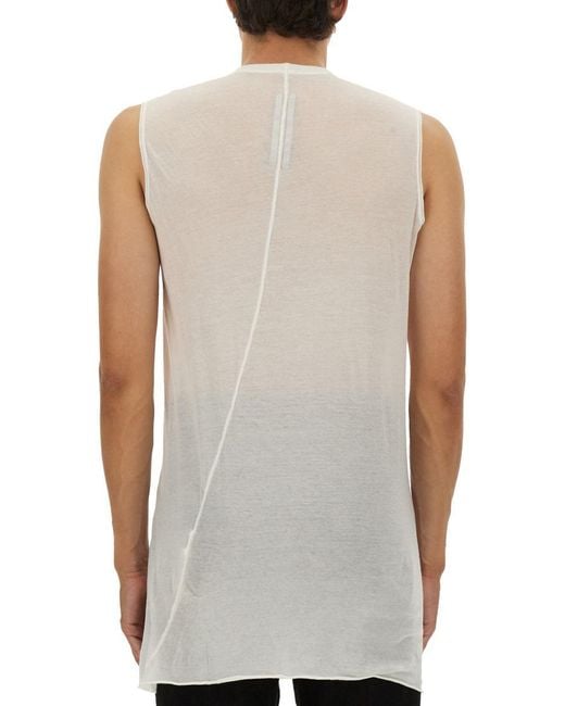 Rick Owens White Sleeveless Top With Gradient Effect And Relaxed Fit for men