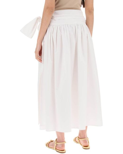 Magda Butrym White Cotton Midi Skirt For