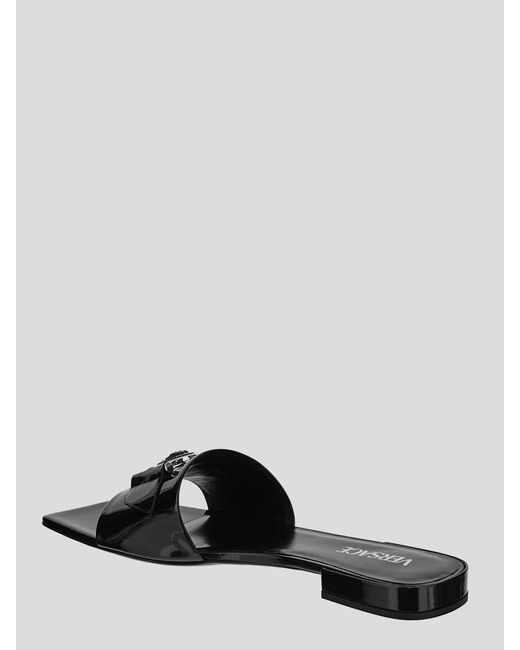 Versace Black Patent Leather Sandals