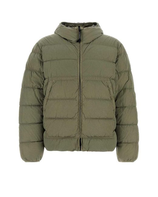 C P Company Green Sage Nylon Down Jacket for men