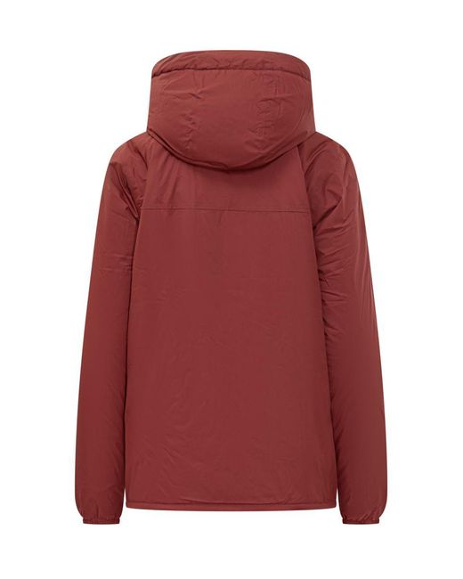 K-Way Red Hooded Jacket With Sherpa Interior for men