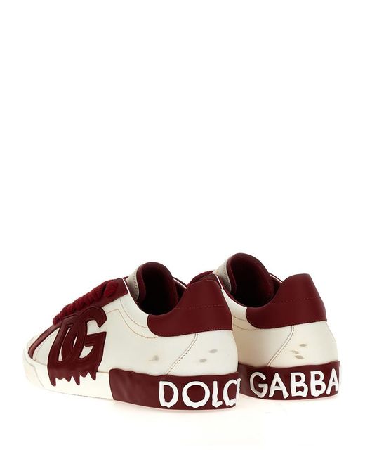 Dolce & Gabbana Red Portofino Vintage Sneakers for men
