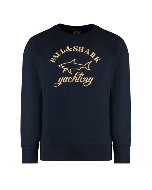 Paul & Shark Blue Cotton Crew-Neck Sweatshirt for men