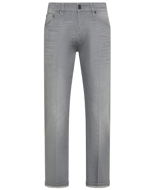 PT Torino Gray Stretch Cotton Skinny Jeans for men