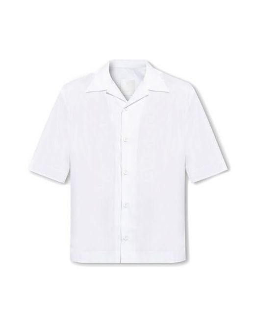 Givenchy White 4g Printed Short-sleeved Shirt for men