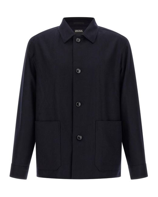 Zegna Blue 'Alpe' Overshirt for men
