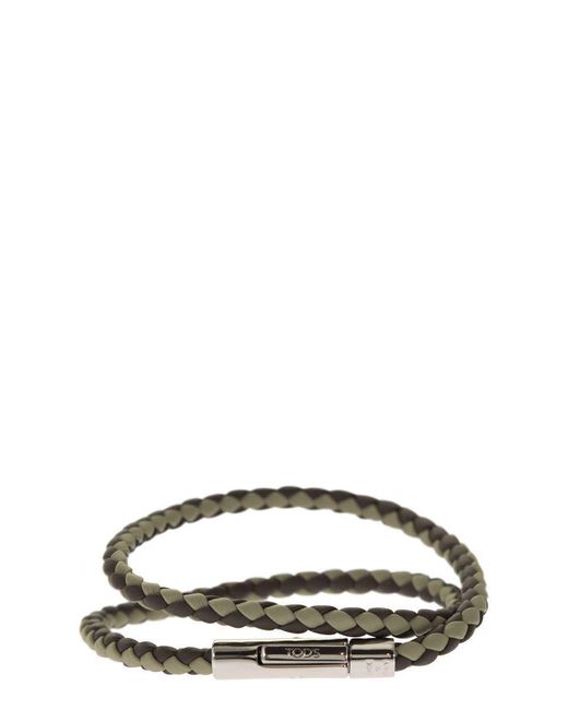 Tod's Black Mycolors 2-turn Leather Bracelet for men