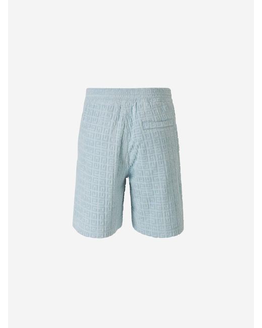 Givenchy Blue Logo Towel Effect Bermuda Shorts for men