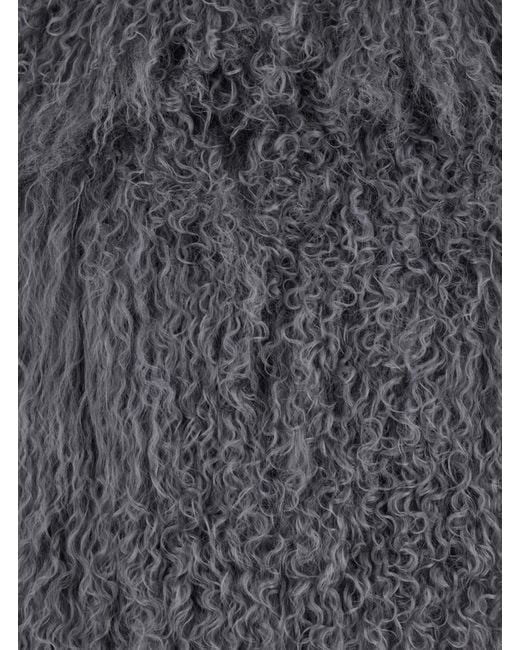 Plain Gray Tibet Fur Short Jacket