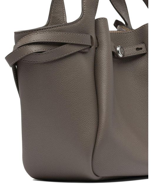 Tory Burch Gray Romy Leather Tote Bag