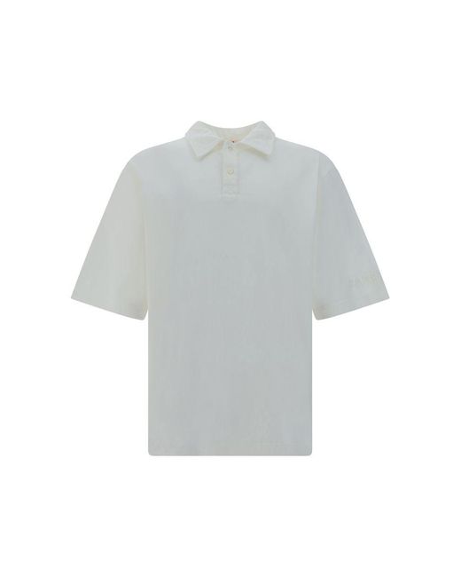 Marni Gray Cotton Polo Shirt for men