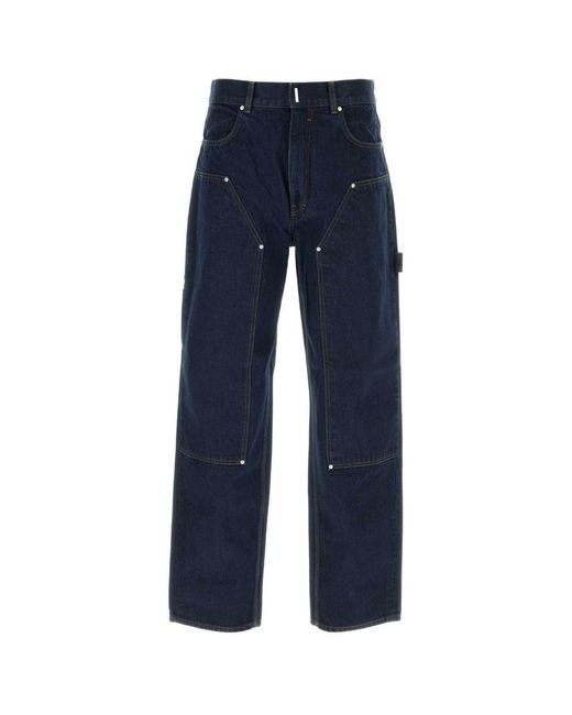 Givenchy Dark Blue Denim Carpenter Cargo Jeans for men