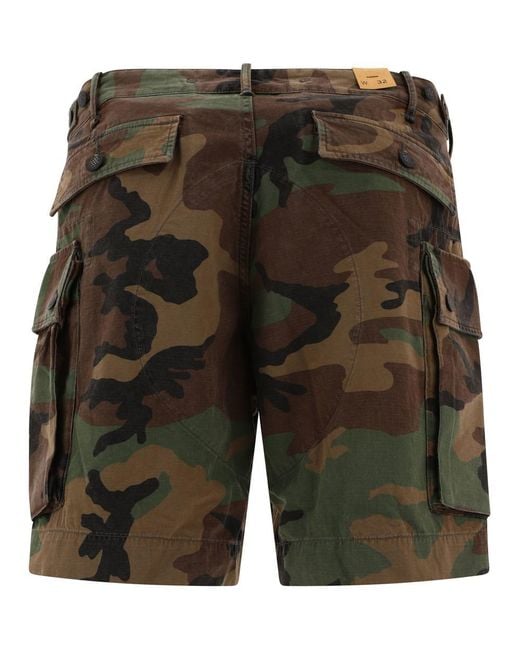 RRL Green Camo Ripstop Cargo Shorts for men
