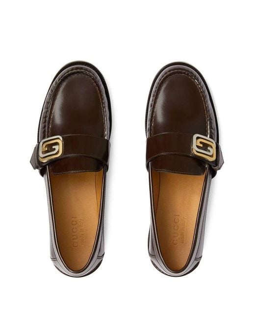 Gucci Brown Interlocking G Leather Loafers for men